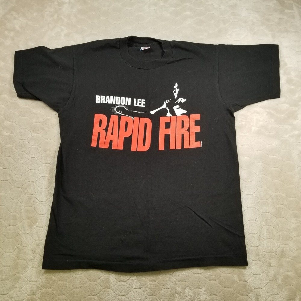 VTG 1992 Rapid Fire Movie Promo shirt Adult Size Lg Brandon Lee Single Stitch